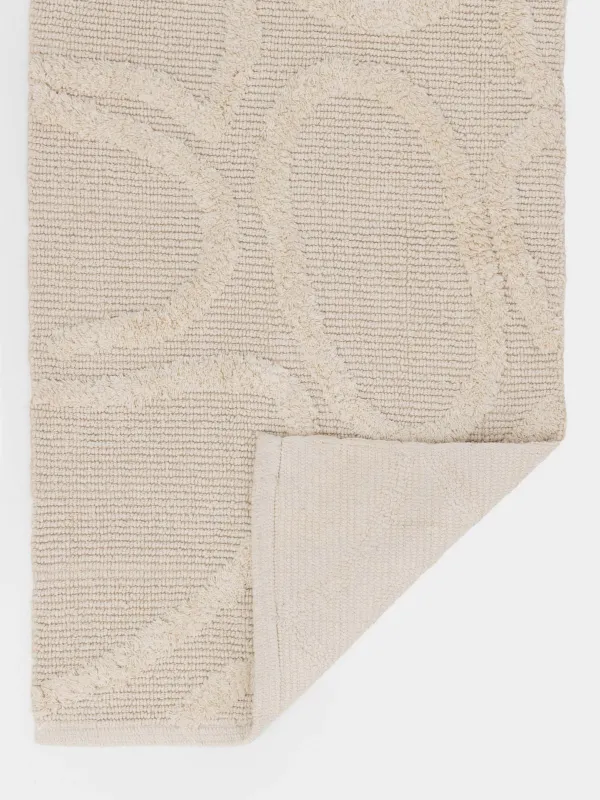 Коврик, 50x80 см, противоскользящий, хлопок, бежевый, Геометрия, Textured, image-4