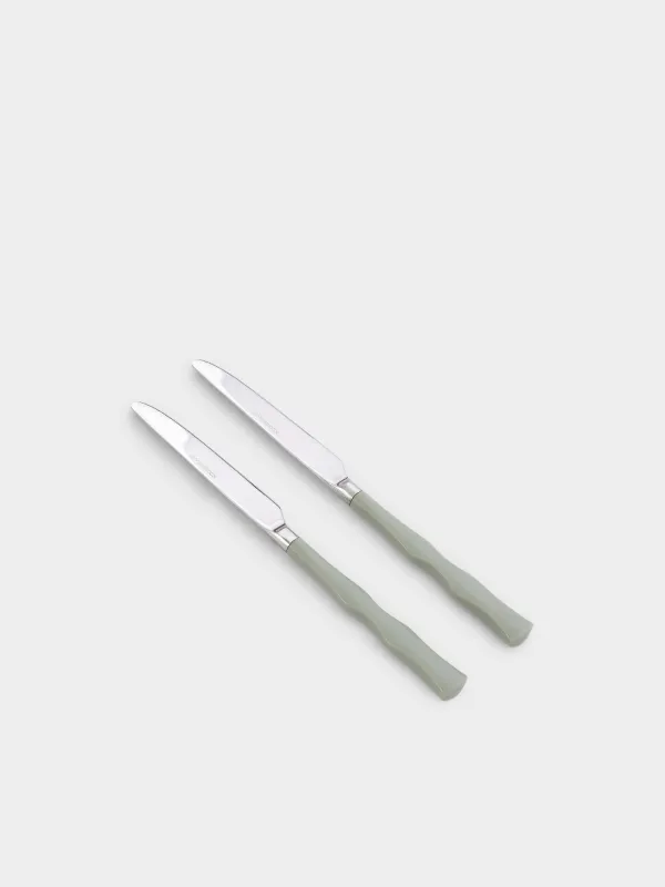 Нож столовый, 2 шт, сталь/пластик, зеленый, Изгибы, Bangkok, image-1