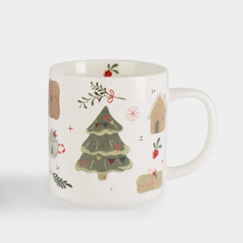 Саптыаяқ, 320 мл, фарфор N, ақ, Мерекелік көңіл-күй, Holiday mood